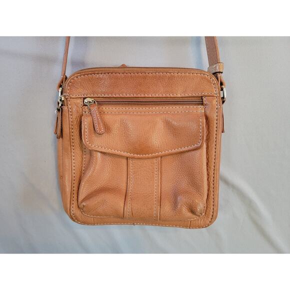 Fossil Brown Leather Crossbody Messenger Bag Purse Pockets Adj Strap - Picture 2 of 14